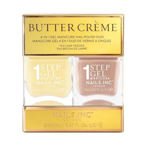 Image of Nails.INC It's Topless Butter Crème Gel-Like Manicure Nail Polish Duo, 4-in-1 Base Coat, Treatment, Colour & Top Coat, Long Lasting, Strong, Glossy Salon Quality Manicure, Air Dry, 2 Piece Set
