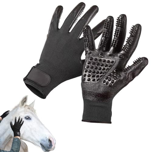 Image of DHinkyoung Multifunctional Horse Grooming Gloves, Rubber Massage Brush & Hair Remover Mitt for Horses, Dogs & Cats – Breathable Shedding & Washing Gloves
