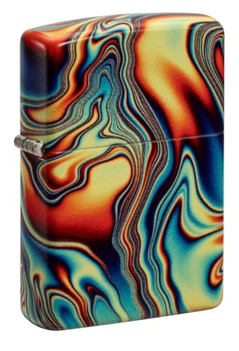 Image of Zippo Windproof Lighter, Colourful Swirl Design – 540° Glow-in-the-Dark – Refillable, Reusable, Windproof Design – Comes in Gift Box – Made in USA