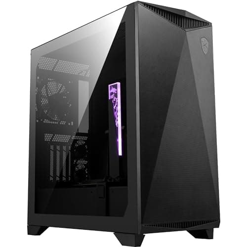 Image of MSI MPG GUNGNIR 300P AIRFLOW Mid-Tower PC Case - E-ATX Capacity, 4 x 120 mm Fans, 3 x Aux. Fans, PCIe 4.0 Riser Cable, Vertical GPU Support & Stand, Dust Filters, Cable Routing, USB Type-C (20Gbps)