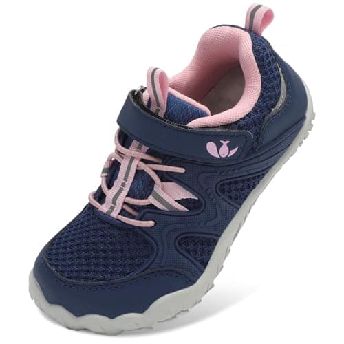 Image of JOINFREE Kid Walking Shoes Tennis Sneakers Boy Girl Sports Shoe Non-Slip Child Sneaker Navy Pink 11.5 UK Child