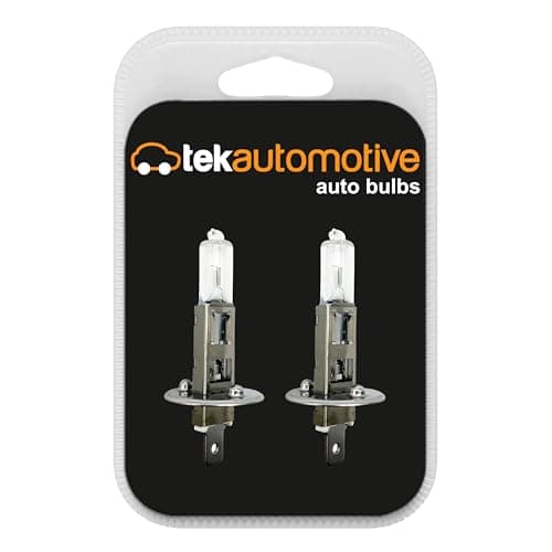 Image of Tek Automotive 448 H1 12V 55W Halogen Bulbs for Headlight Fog Light and Cornering Lamps, P14.5s Road Legal E Approved Replacement Bulb – Twin Pack