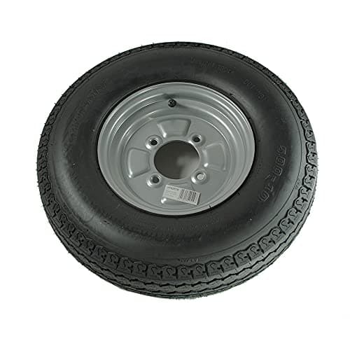 Image of Maypole 42510 Wheel and Tyre 4Ply Silver Cap, 500 x 10-inch, 355 Kg