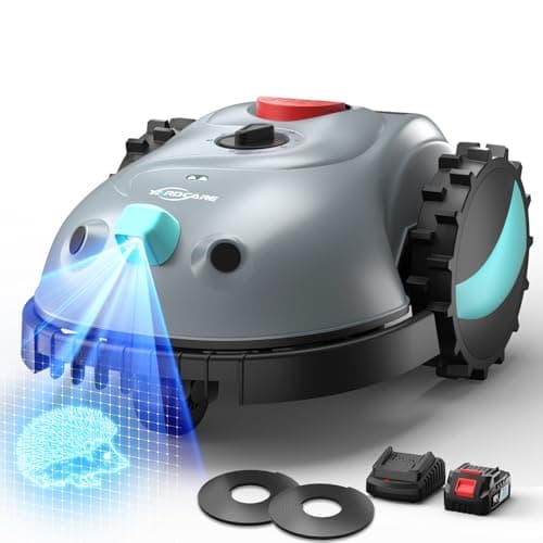 Image of YARDCARE V100 Robot Lawnmower without Boundary,Vision Navigation,150 Obstacle Detection,20-60 mm Cutting Height,Robotic Lawnmower with Magnetic Wires,Low Noise,Replacement Blades,Spot Mow, Max.150m²