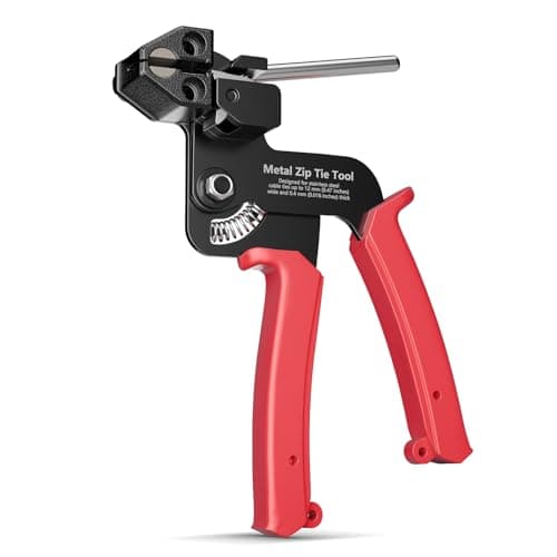 Image of LEENUE Metal Cable Tie Gun, Heavy Steel Cable Tie Cutter, Fasten and Cut Stainless Steel Cable Ties, for Outdoor Chain Link Fence Ties, Exhaust Pipe and Cables