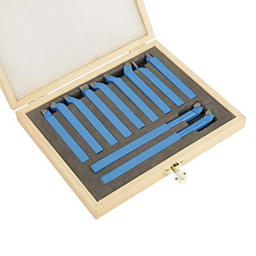 Image of Lathe Cutting Tools 11pcs Lathe Tools Carbon Steel and Cemented Carbide Lathe Turning Tool Set High Hardness Metal Lathe Tools Milling Cutting Turning Tool Set 8 x 8mm