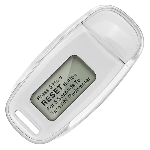 Image of Flintronic 3D Walking Pedometer, Portable USB Rechargeable Sports Pedometer with Lanyard, Track Steps in Real Time, for Older Kids/Fitness Men/Women/Elders, White