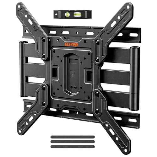 Image of ELIVED Ultra Slim TV Wall Mount for Most 26-60 Inch TVs, Low Profile TV Mount, Full Moiton Wall Mount Bracket Swivel and Tilt, Max VESA 400x400mm, Holds up to 40 KG. Fits 16" Wood Studs EV3033