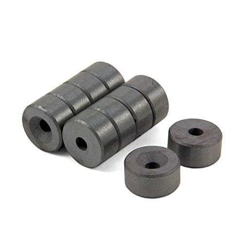 Image of Ferrite Magnet for Arts, Craft, Science and DIY - 20mm dia x 10mm thick x 5.2mm c/sink - 1.2kg Pull - North - Pack of 10