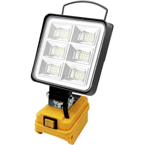 Image of Cordless LED Work Light for 18V Battery DCB184-XJ(No Battery),Two Levels Adjustable Flood Light up to 48W 4800 Lumens with USB Charging Port, Portable Job Site Lighting for Work, Camping