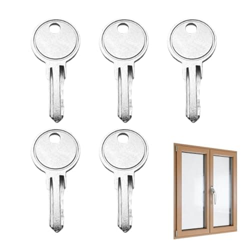 Image of 5Pcs UPVC Window Handle Key Replacement, Spare Keys for Securistyle Window Locks, Universal Locking Keys for UPVC Windows, Yale Lock Keys