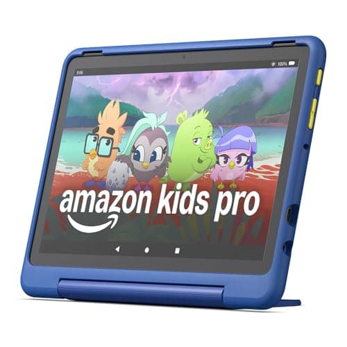 Image of Amazon Fire HD 10 Kids Pro tablet (newest gen)| ages 6–12, long battery life, includes ads-free books, games, apps and videos that children love, 10.1" brilliant screen, parental controls, 32GB