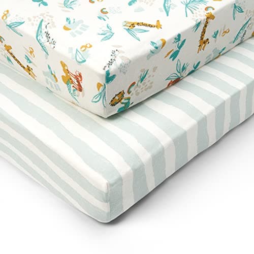 Image of Tutti Bambini Cot Fitted Sheets 2-Pack | 100% Organic Cotton, Fits 60x120cm Mattresses | Run Wild