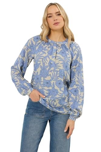 Image of Long Tall Sally - LTS Tall Cream & Placket Raglan Blouse - Women's