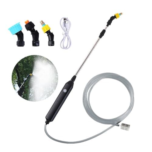 Image of XPJBKC Electric Garden Sprayer, 3.7V Battery Powered Sprayer with Telescopic Wand, Portable Electric Weed sprayer with 5M Hose & 3 Nozzles, for Garden Lawn Weeds