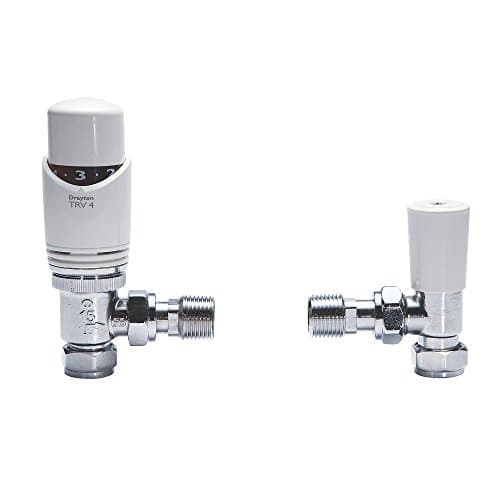 Image of Drayton 0707260 TRV4 15 mm Thermostatic Radiator with Matching Lockshield Valve - White