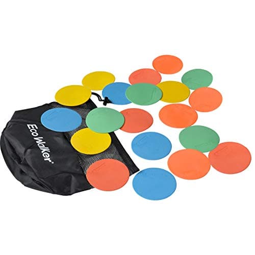 Image of Eco Walker 4inch Mini Floor Spot Markers for Classroom Preschool and Kindergarten (Set of 20pcs) (Orange)