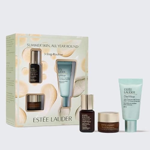 Image of Summer Skin All Year Round, Estee Laudr DayWear Deluxe MINI Skincare Gift Set including Advanced Night Repair Serum Perfect For Travelling