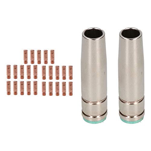 Image of 2 Shroud & 25 x 1.0mm Contact Tips MIG Welding Binzel Style Euro Torch MB25