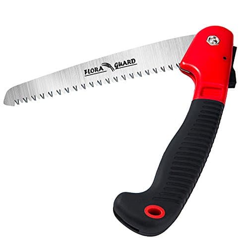 Image of FLORA GUARD Folding Hand Saw, Camping/Pruning Saw with Rugged 7" Professional Folding Saw (Black)
