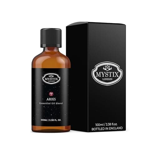 Image of Mystix London | Aries Zodiac Essential Oil Blend 100ml | Astrology Aromatherapy Oil | Warm Energising Aroma for Balance & Focus