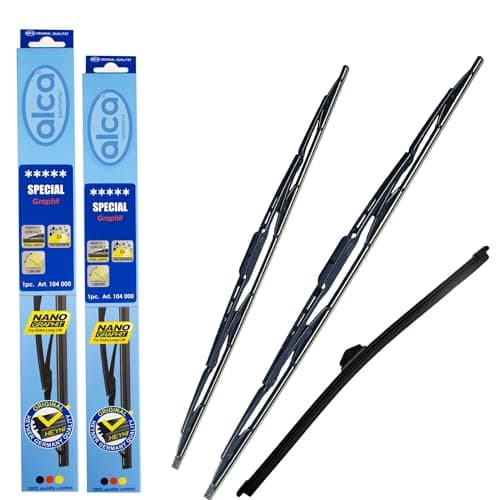 Image of Fits Vauxhall Viva 2015-2018 Alca Special Windscreen Wiper Blades Set Front 24"14" Rear 9''K AS2414H9K