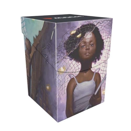 Image of Ultra Pro - MTG Duskmourn 100+ Deck Box Commander Aminatou, Veil Piercer for Magic: The Gathering, Protect and Store up to 100+ Double Sleeves Standard Cards for MTG, Secure Lid, Vibrant MTG Art