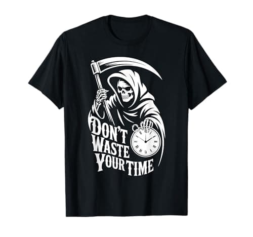 Image of Grim Reaper with Clock Gothic Dark Art T-Shirt
