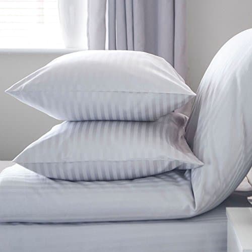Image of Belledorm 540 Thread Count 100% Egyptian Cotton Satin Stripe Continental Square Pillow Case in Platinum Grey 65cm x 65cm
