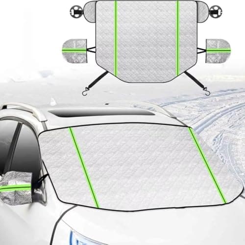 Image of car windscreen cover Compatible with Nissan Micra K13 2010-2017,winter car windscreen cover,snow windshield cover (silver)