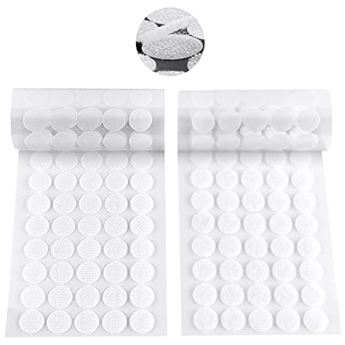 Image of OFFCUP Self Adhesive Dots, 510 Pairs Hook and Loop Self, 15mm Dots Double Sided Sticky Pads Tape Nylon Coins Tapes for Home Office Classroom, White