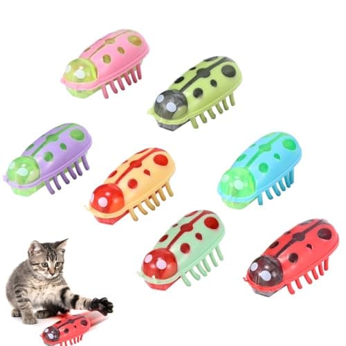 Image of Kinberry Mini Robot Beetle Interactive Cat Toy - Electric Pet Bug in Red, Black, Green, Blue, Yellow, Pink, Purple
