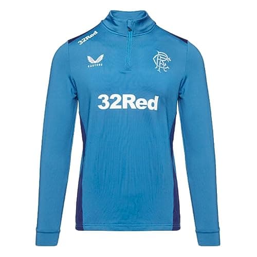 Image of Castore 2023-2024 Rangers Players Training Half Zip Midlayer (Deep Water) Blue