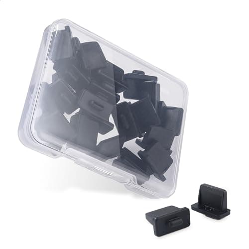 Image of Cable Matters 20-Pack USB Port Covers in Black (USB Dust Cover, USB Port Caps, USB Anti Dust Cover, USB-A Port Protector Plug)
