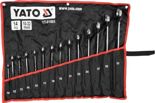 Image of YATO Professional Twisted Combination spanners Set 14 pcs Sizes 1-32mm (YT-01865)