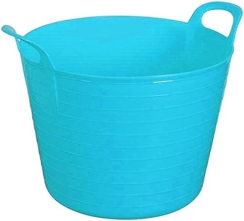 Image of Easy Shopping® 45 Litre Large Flexi Tub Multipurpose Storage Solution for Home Garden Flexible Plastic Rubber Container Bucket In Several Colour MADE IN U.K. (Sky Blue)