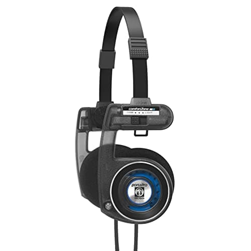 Image of Koss Porta Pro Utility On-Ear Headphones, Detachable Interchangeable Cord System, Collapsible Design, Stealth Grey