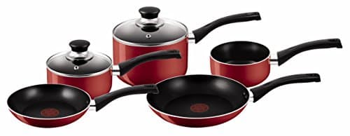 Image of Tefal Bistro 5-Piece Cookware Set, Red