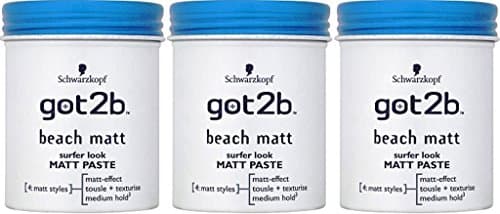 Image of THREE PACKS of Schwarzkopf got2b Beach Matt Surfer Look Paste 100ml