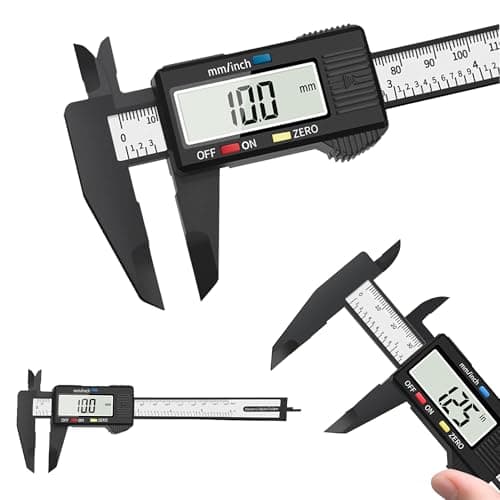 Image of Digital Vernier Caliper,150mm 6 Inch with Large LCD Display,Inch/Metric Conversion, 24 Cm Stainless Steel Ruler & Precision Depth Gauge for DIY, Jewelry, Woodworking & Household
