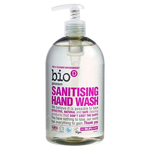 Image of Bio-D Hand Sanitiser Geranium 500ml x 2 (Pack of 2)