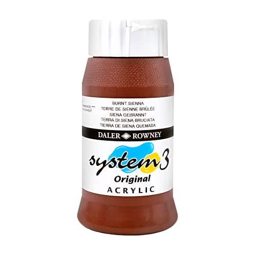 Image of Daler-Rowney System3 Acrylic Paint, Plastic Pot, 16.91oz - 500 ml, Burnt Sienna