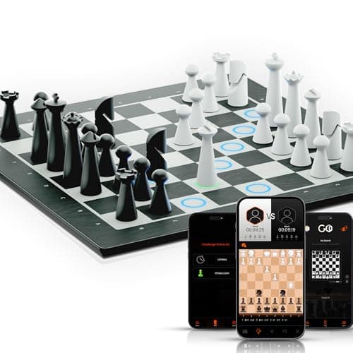 Image of GoChess Mini - AI Electronic Chess Board Game, Light Up Chess Set for All Skill Levels with Online Play App - Perfect as a Gift for Smart Board Games Lovers