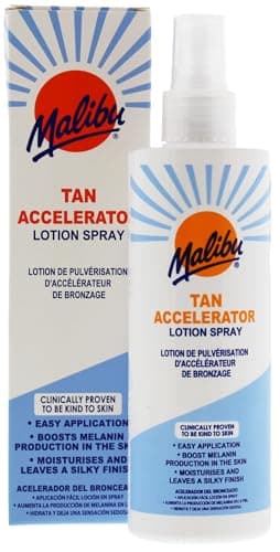 Image of Malibu Tan Accelerator, Tanning Lotion Spray, Hydrating & Moisturising Body Lotion with Lightweight Silky Finish, 200ml