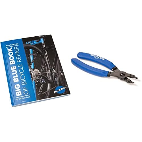 Image of Park Tool Unisex's BBB-4 BBB-4-Big Blue Book of Bicycle Repair Volume IV, A4 & MLP-1.2 Master Link Pliers Tool, Blue
