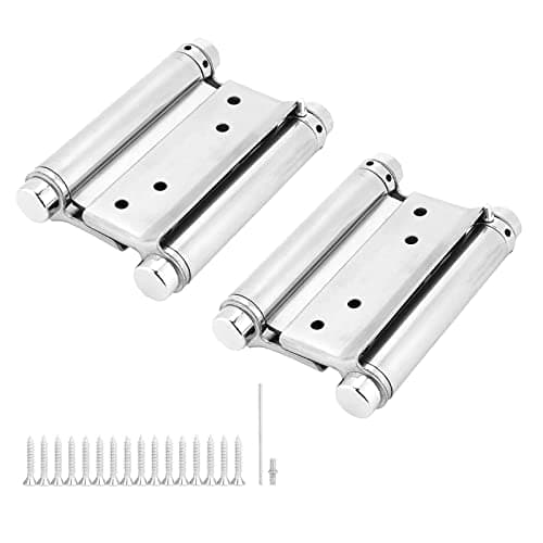 Image of Bohaner 2X 3'' Double Action Spring Hinges 304 Stainless Steel Dual Swinging Door Hinges Loaded Spring Loaded Door Swing Hinge Stainless Steel Self-Closing for Cafe Saloon Door