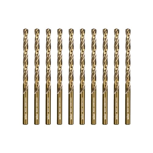 Image of SALI Cobalt Drill Bit Set 10Pcs 5mm M35 High Speed Steel Jobber Drill Bit Kit (HSS) Twist Drill Bits for Hardened Metal, Stainless Steel, Cast Iron, Wood and Plastic, with Index Storage Case