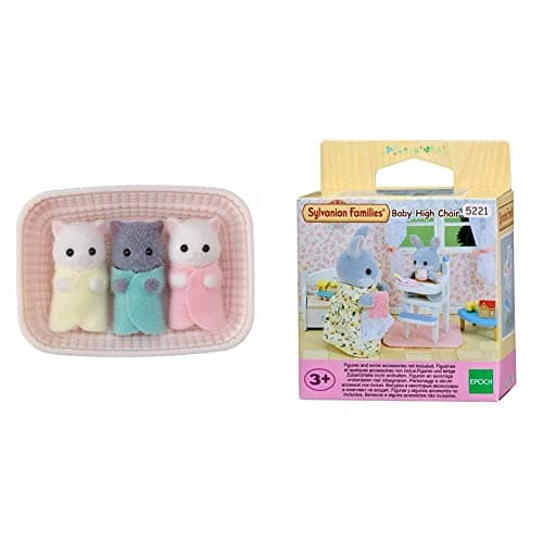 Image of Sylvanian Families 5458 Persian Cat Triplets Dolls & Baby High Chair