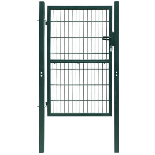 Image of vidaXL Fence Gate Steel 100x200 cm Green