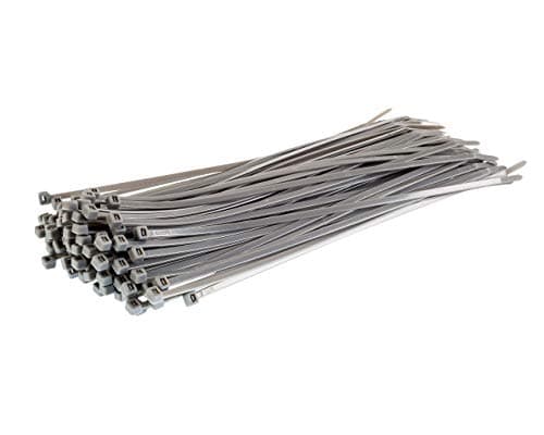 Image of GTSE Silver Cable Ties, 300mm x 3.6mm, Pack of 100, 12” Premium Nylon Zip Ties, Multi-Purpose Plastic Tie Wraps, Secure Self-Locking Mechanism, for Home, Garden, Office and DIY